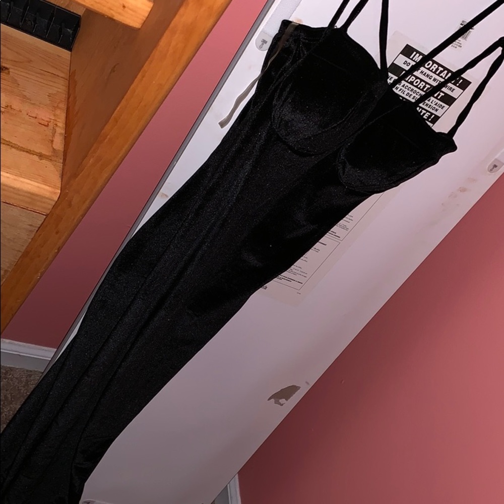 Black Midi Spaghetti Strap Dress